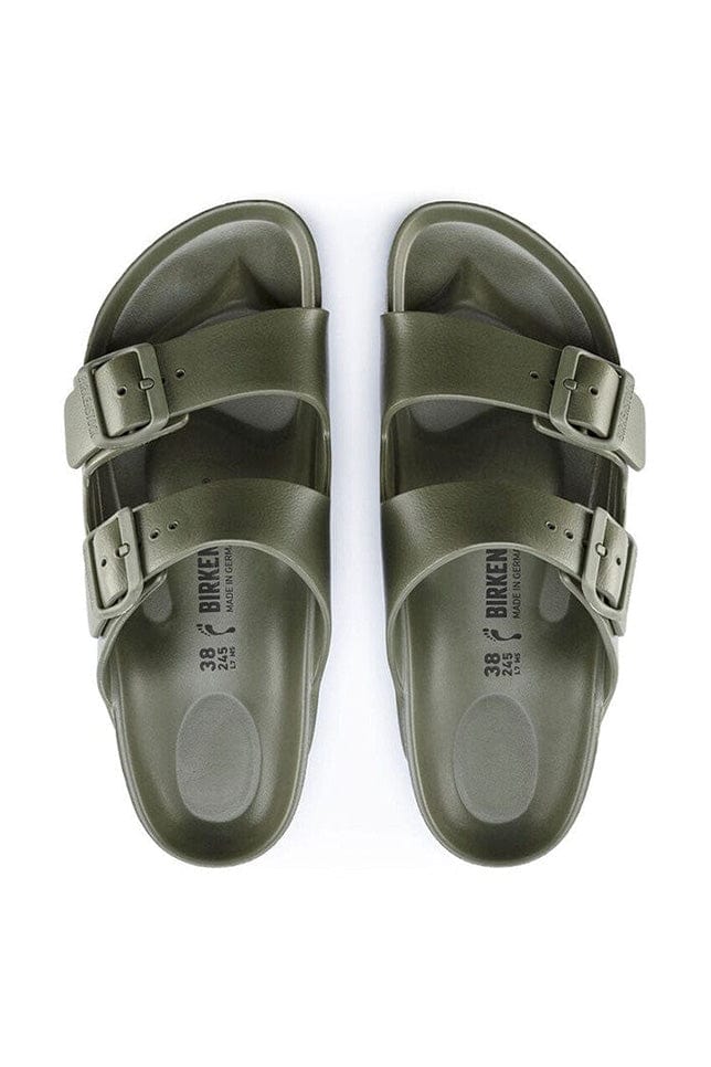 Top view of khaki womens sandals