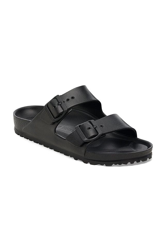 black slip on sandals