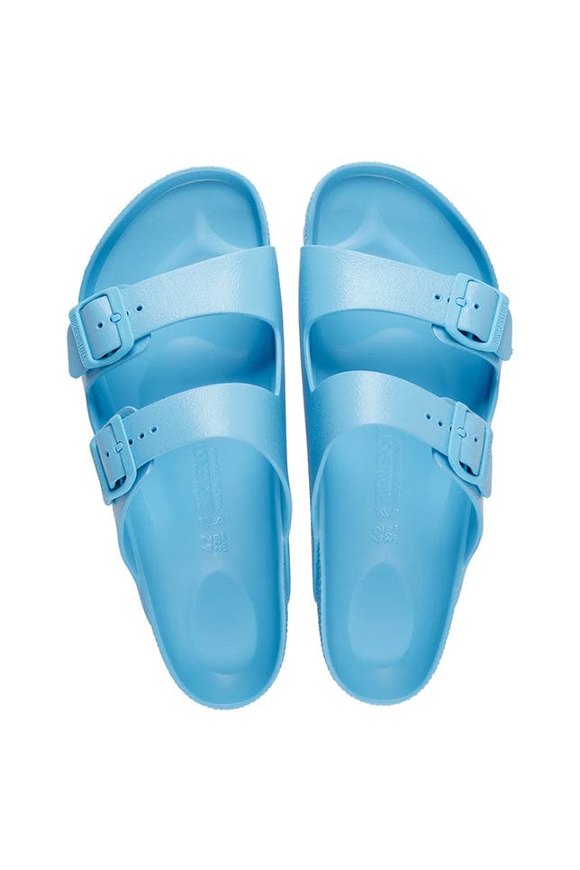 Top view sky blue womens sandals