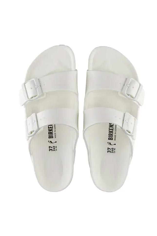 Top view white womens sandals