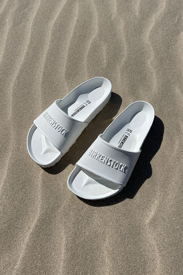 Women's Birkenstock sandal slides in white