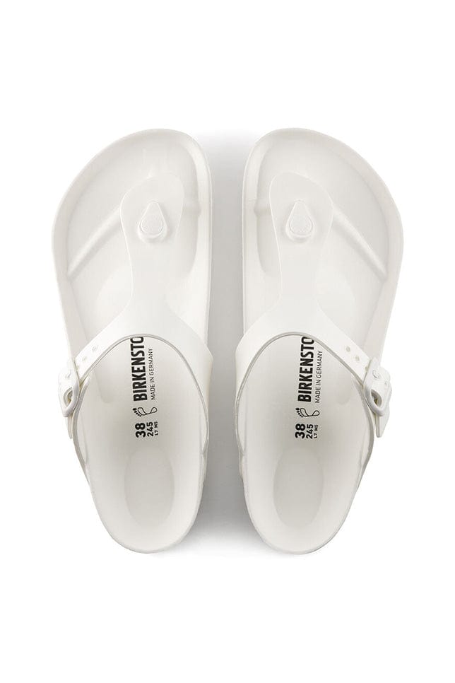 Top view white t bar sandals