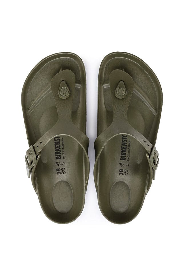 Top view khaki t bar sandals