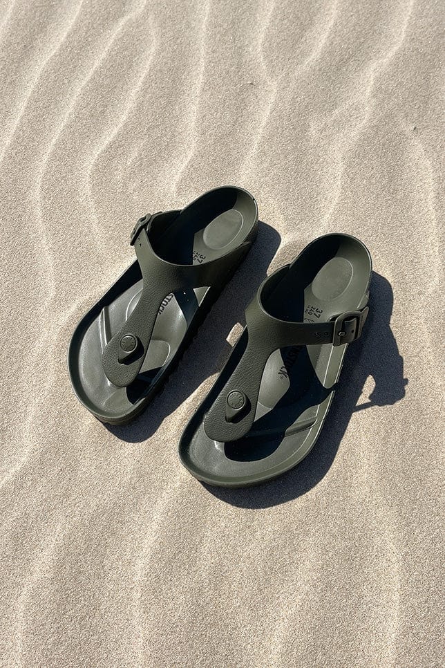 Ladies Birkenstock Gizen khaki beach sandals
