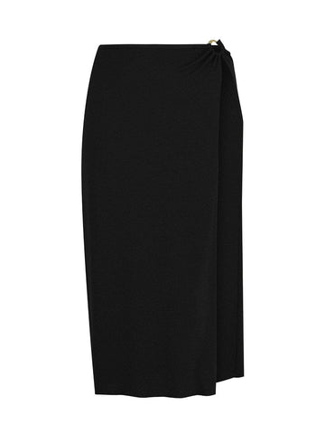 Honey Comb Black Maxi Split Skirt