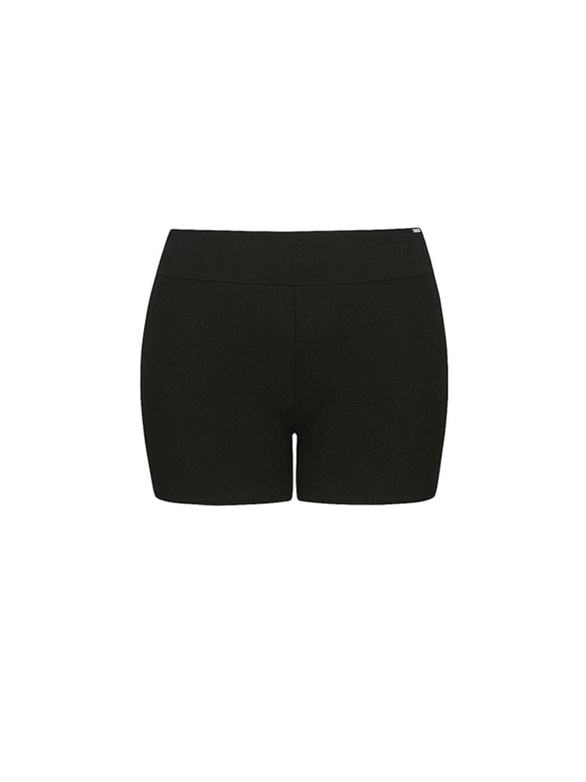 Ghost mannequin black boyleg swim shorts