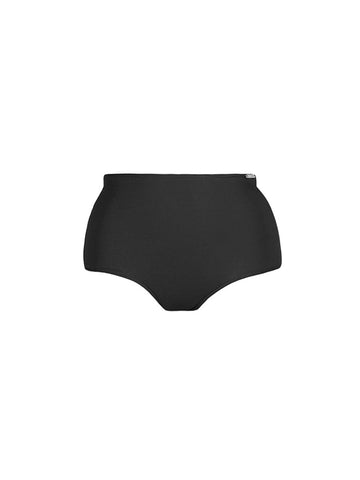 Chlorine Resistant Plain Black High Waisted Bikini Bottoms