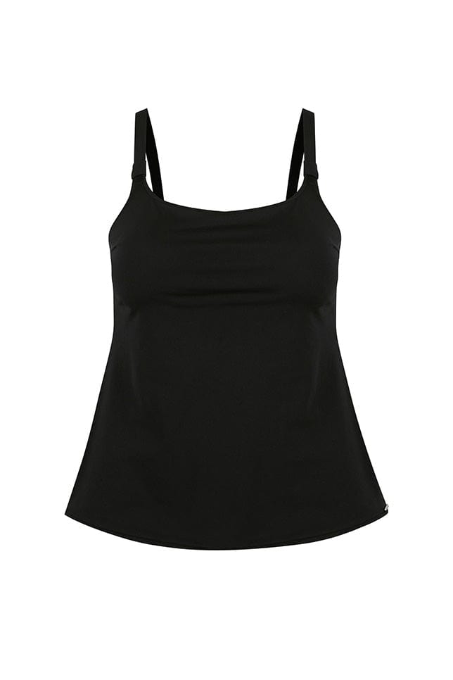 Ghost mannequin women's black tankini top