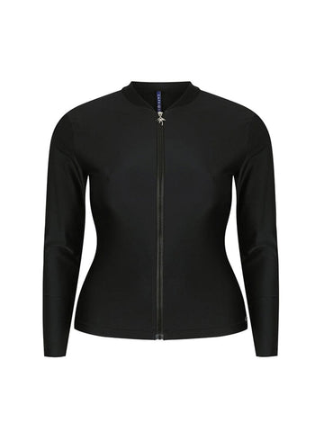 Plain Black Wetshirt Long Sleeve Rash Vest