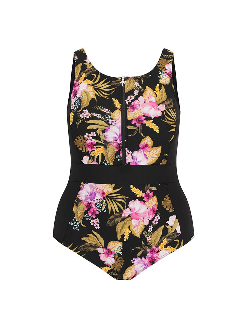 Ghost mannequin of sleevless floral pool proof one piece