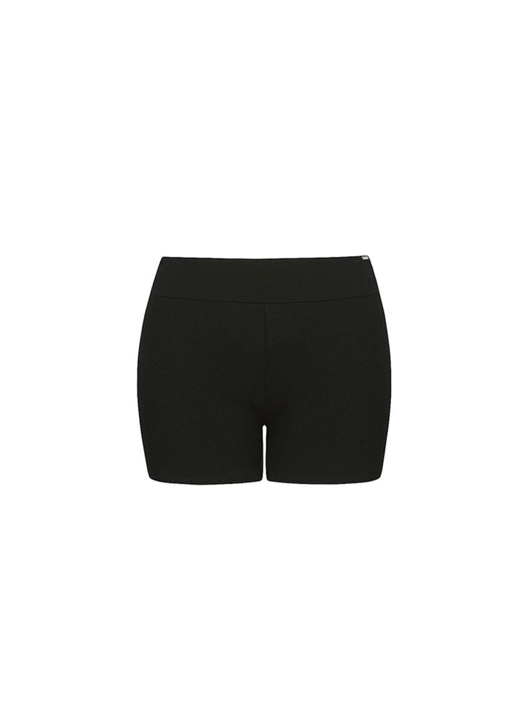 Ghost mannequin black boyleg swim shorts