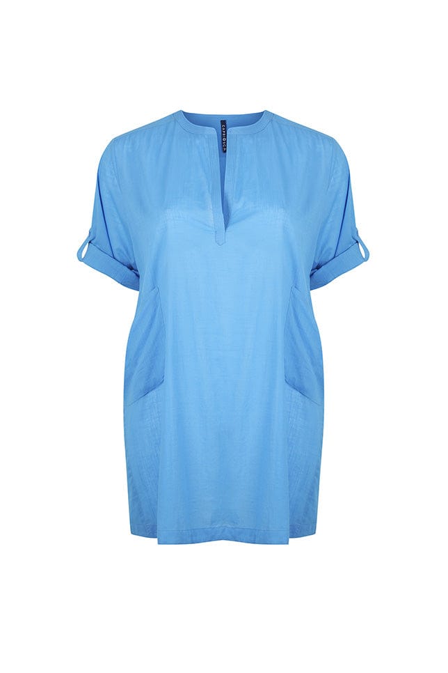 Ghost mannequin cotton over shirt provence blue