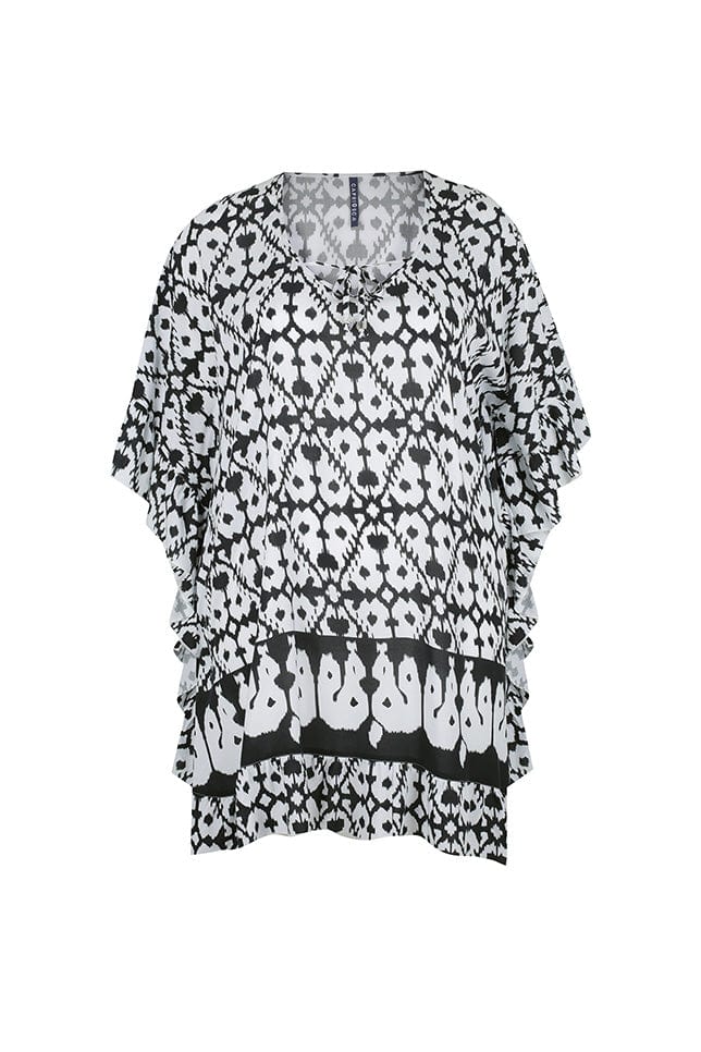 Ghost mannequin black and white kaftan dress