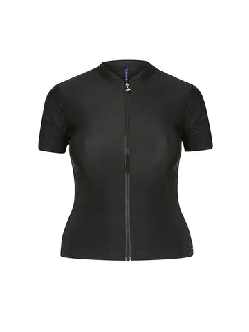 Plain Black Wetshirt Short Sleeve Rash Vest
