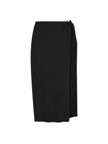 Honey Comb Black Maxi Split Skirt