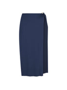 textured navy maxi skirt