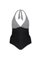 ghost mannequin hounds tooth halter one piece