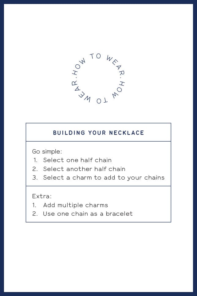 Instructions on how to build unique charm necklace