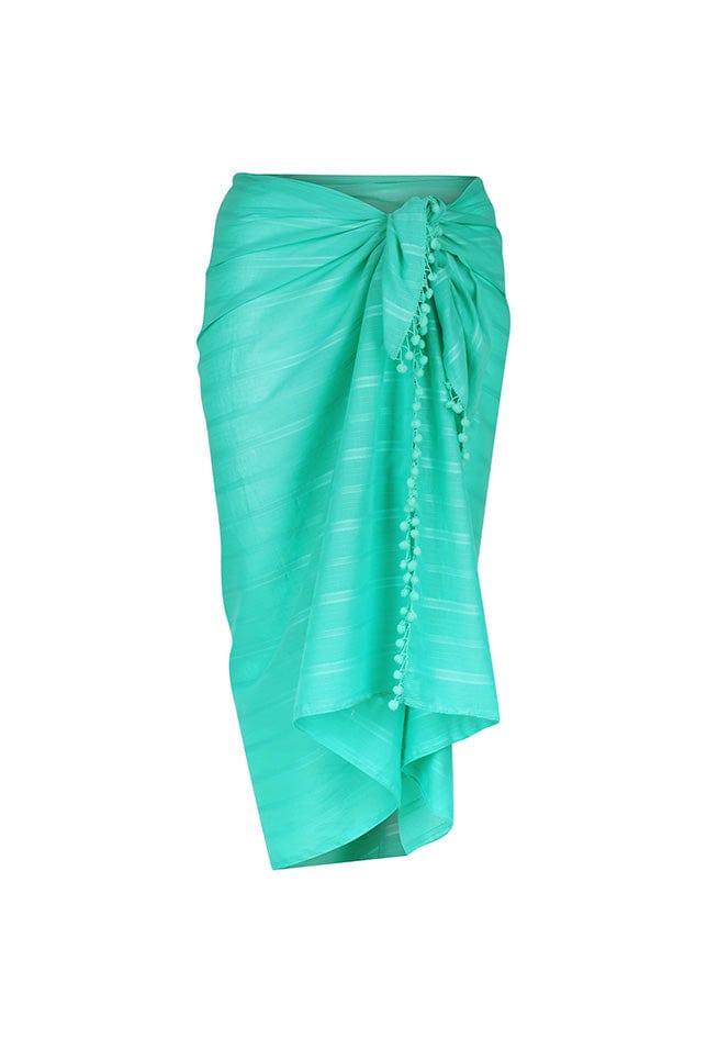 Ghost mannequin of teal coloured sarong