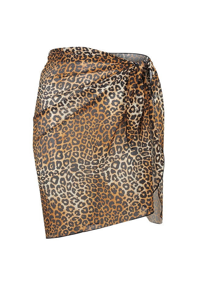 leopard print wrap mesh beach sarong