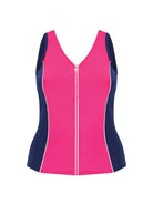 Ghost mannequin pink and navy tankini top