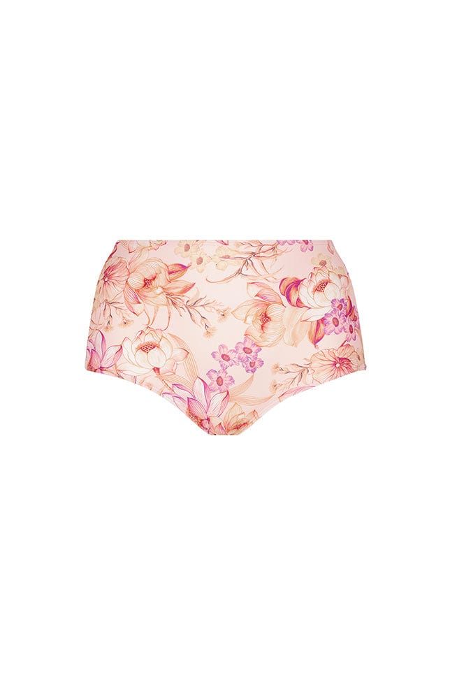Ghost mannequin blush pink floral high waisted bikini bottoms