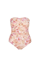 Ghost mannequin blush pink floral strapless twist bandeau one piece