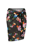 Ghost mannequin black and bright floral mesh skirt