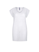 Ghost mannequin white mesh beach cover up