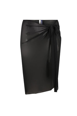 Mesh Long Tie Skirt Black Bottom