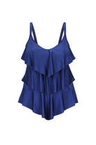 Ghost mannequin metallic navy 3 tier tankini