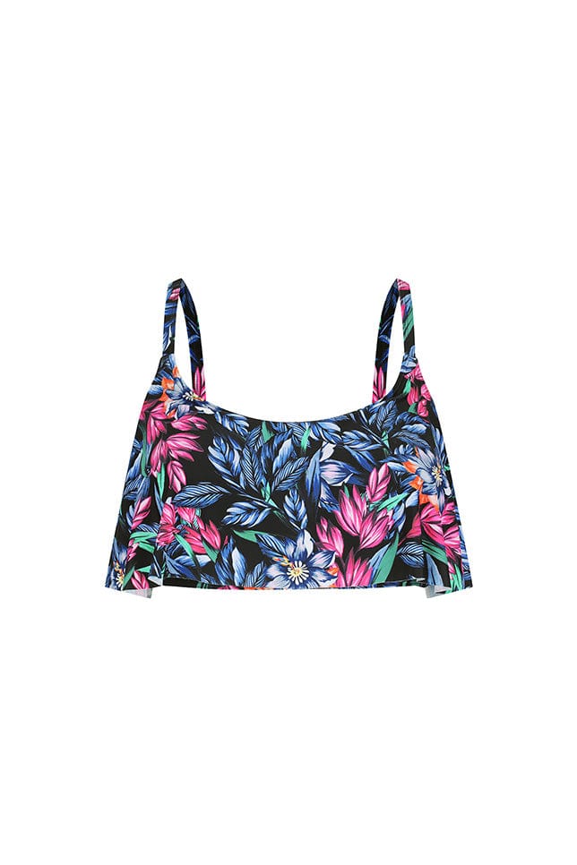 Floral Plus Size Ruffle Bikini Top