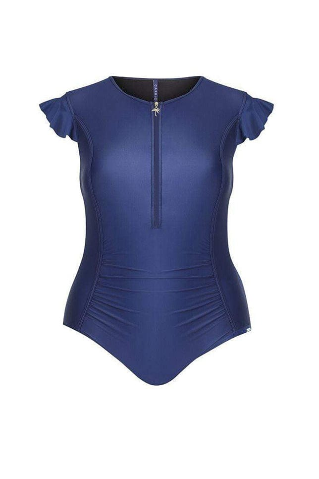 ladies navy high neck swimming costume