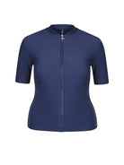 Ghost mannequin navy zip front short sleeve rash vest