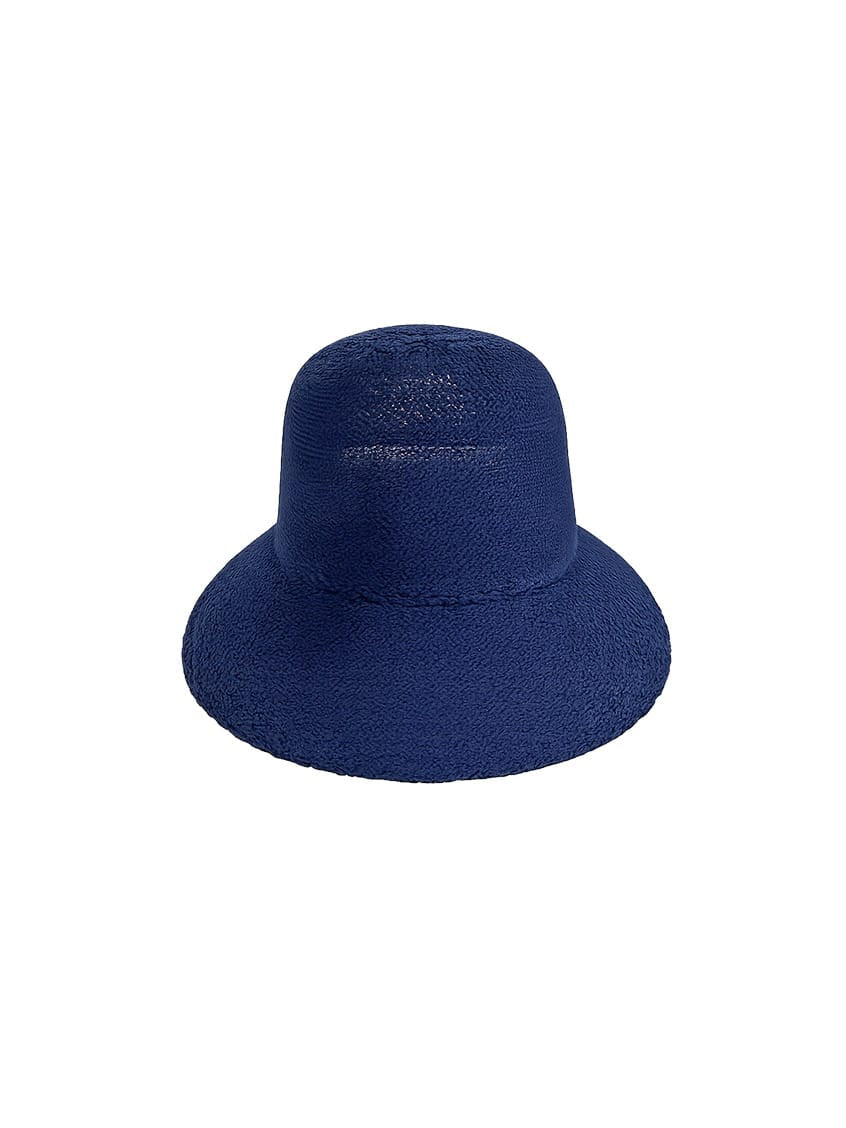 Navy blue bucket hat on a white background