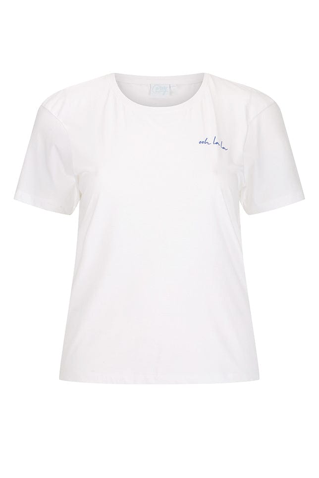 ghost mannequin white ooh la la shirt