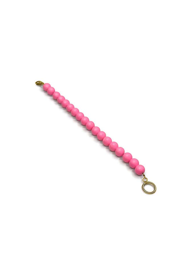 Render of pink women's beaded buildable necklace