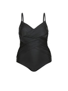 criss cross black one piece swimwear