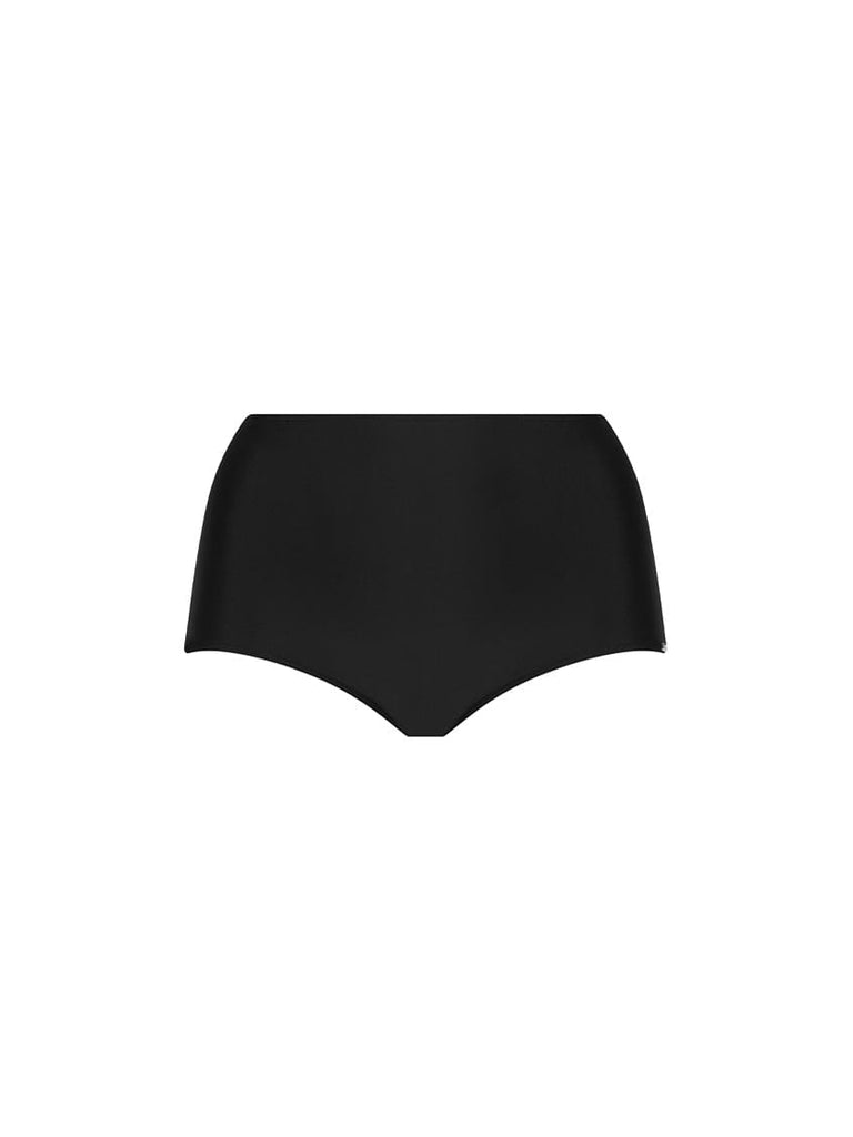 ghost mannequin of high waisted black bikini bottoms