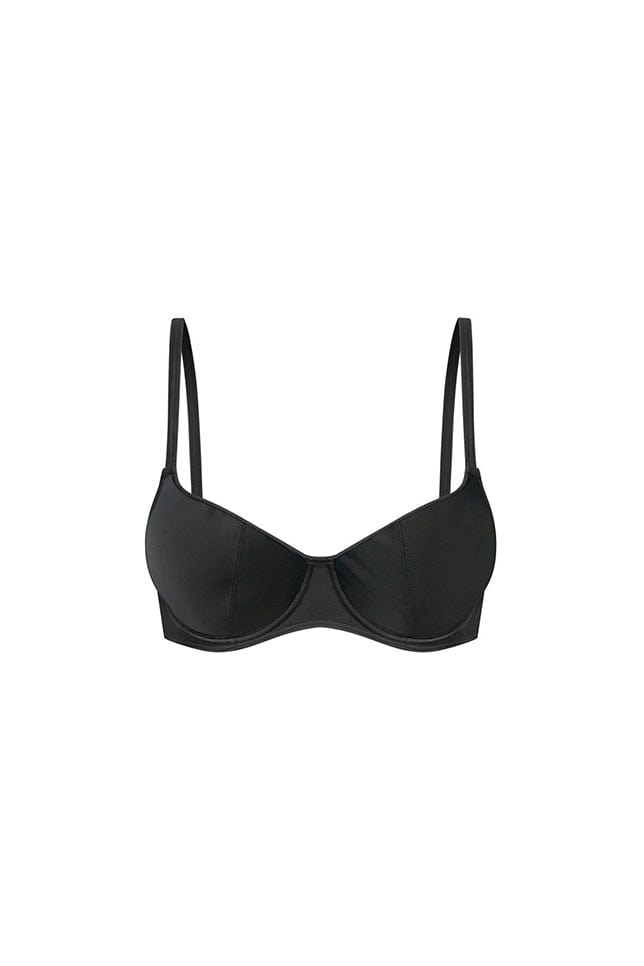 Ghost mannequin black underwire bikini top