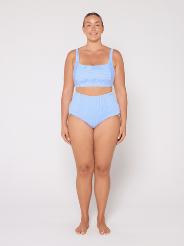 Sailor Blue Square Neck Bikini Top