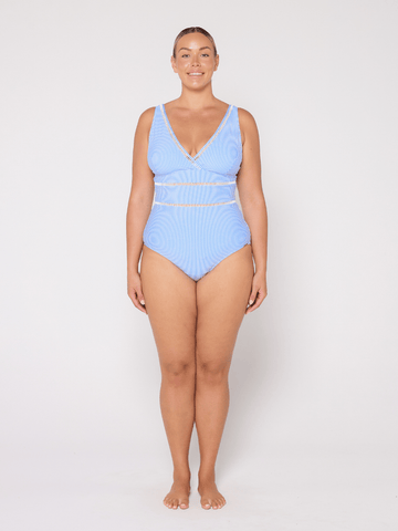 Sailor Blue V Neck One Piece