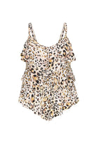Ghost mannequin leopard print 3 tier tankini