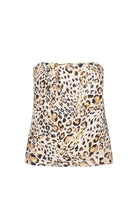 Ghost mannequin leopard print flouncy tankini top