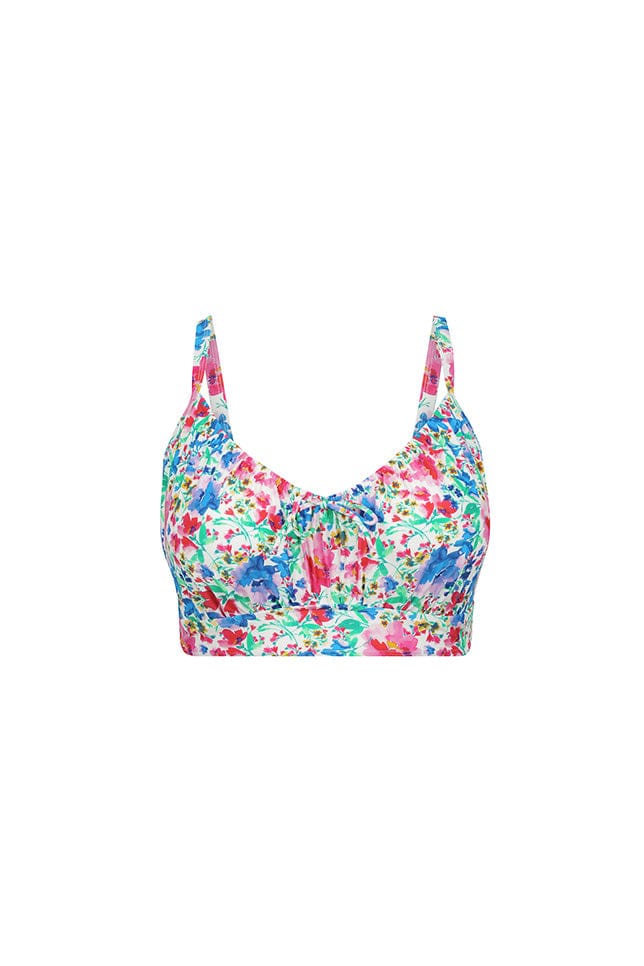 Ghost mannequin bright floral underwire bikini top