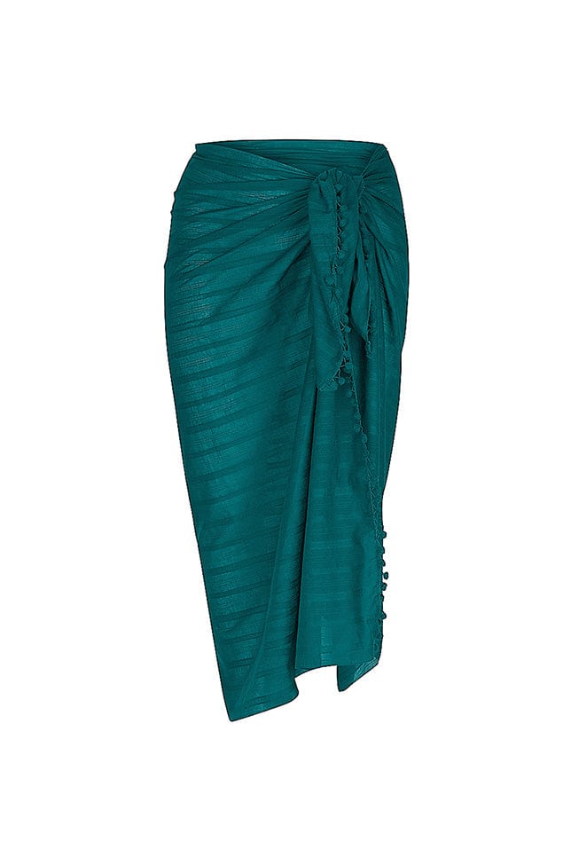 ghost mannequin image of deep teal cotton sarong australia