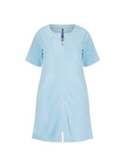 Ghost mannequin light blue zip front cover up dress