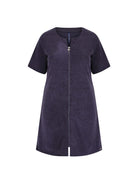 Ghost mannequin navy zip through beach dress