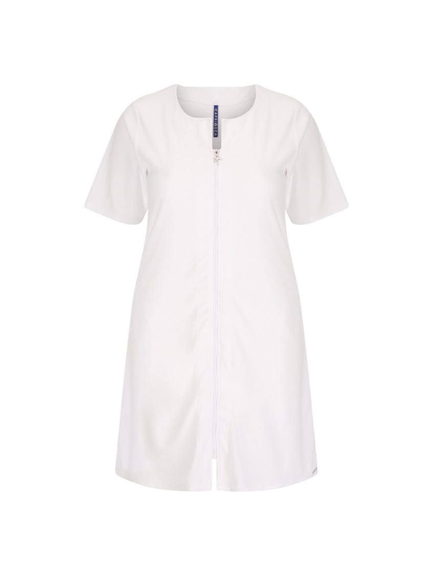 ghost mannequin white terry towelling dress
