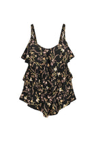 Ghost mannequin 3 tier black with flowers tankini top
